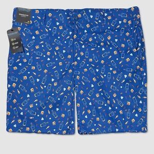 Roundtree & Yorke 7" Performance Shorts - NWT Mens 42 Blue / Multi - #49517-K2‎